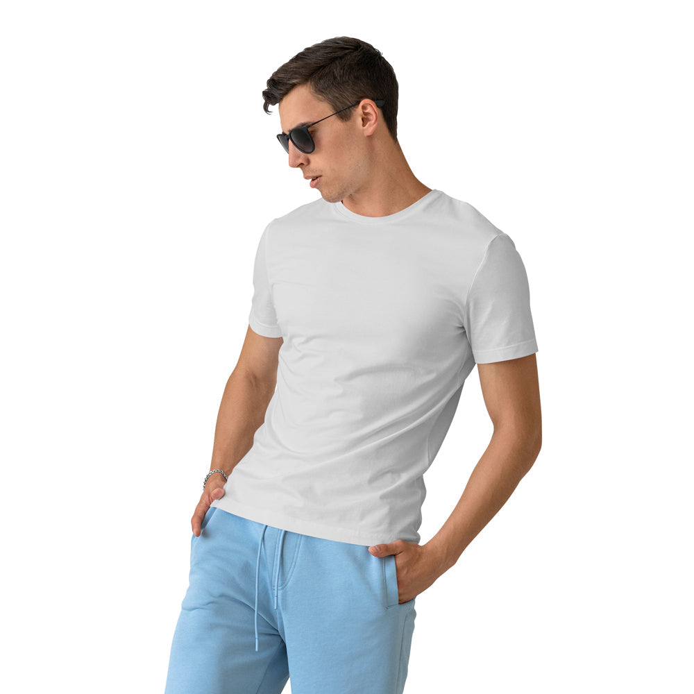 Suvin Cotton t shirt Round Neck Casual wear T-Shirt - Bright White - model
