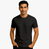 Suvin Gold  Lightweight Cotton Tee for Men | Black T-Shirt
