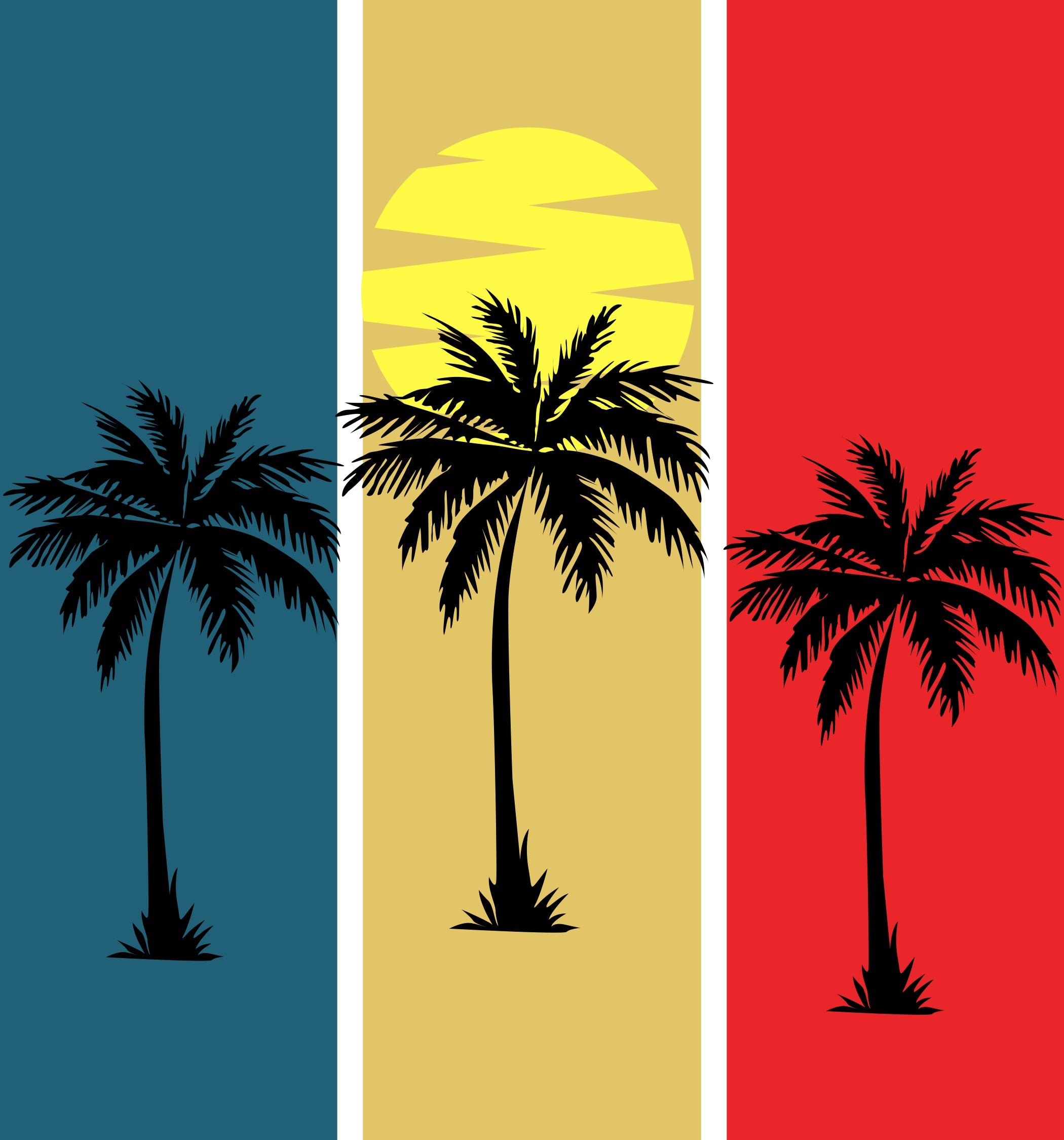 Vintage Sunset Print - Organic Cotton Regular Fit T-Shirt for Men's
