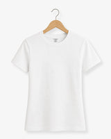 100% Suvin Gold Cotton Pure White T-Shirt for Women
