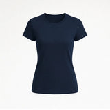Suvin Gold Cotton Light weight Navy blue t-shirt on a light gray background