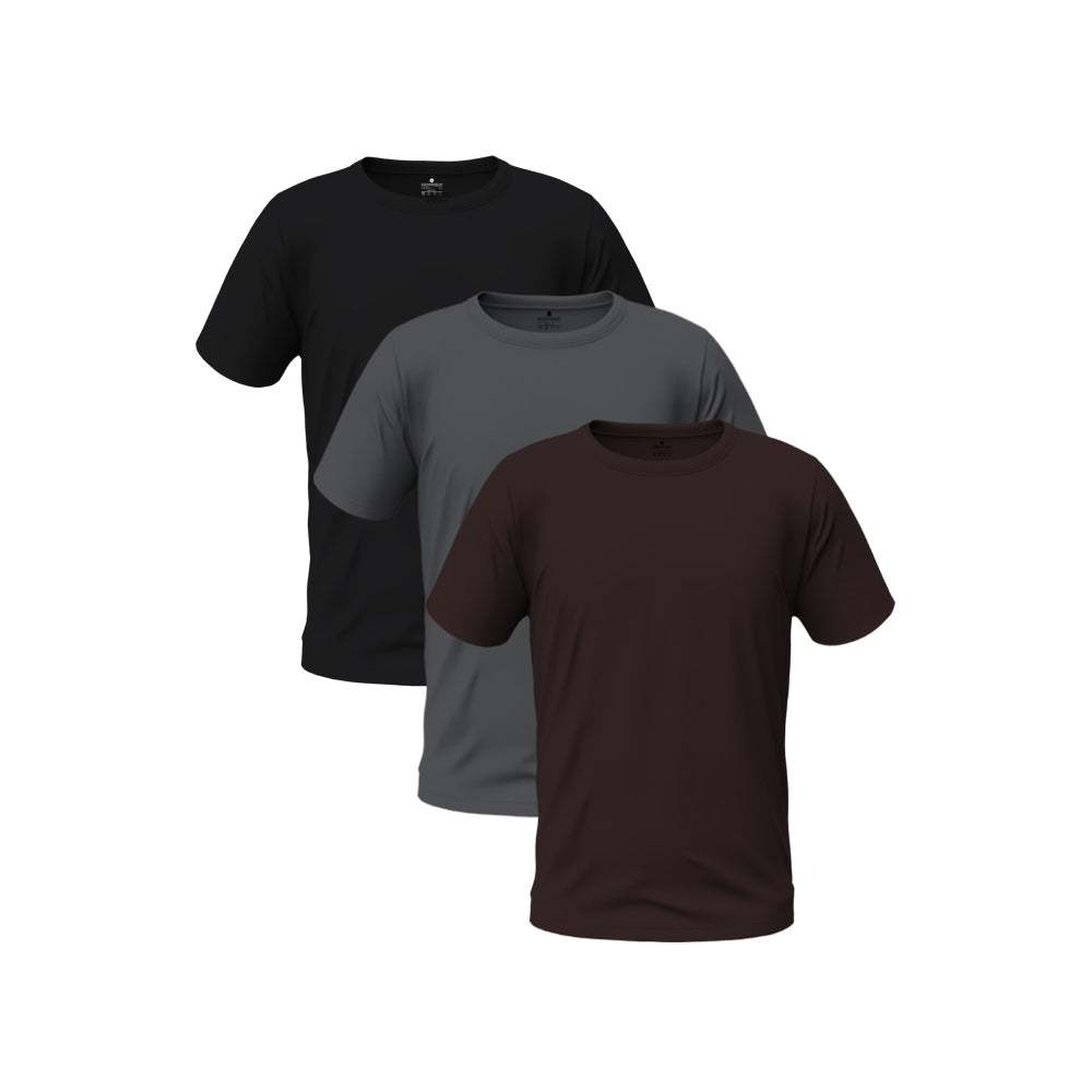 Premium Crew Neck Plain Tees 3 Piece Combo