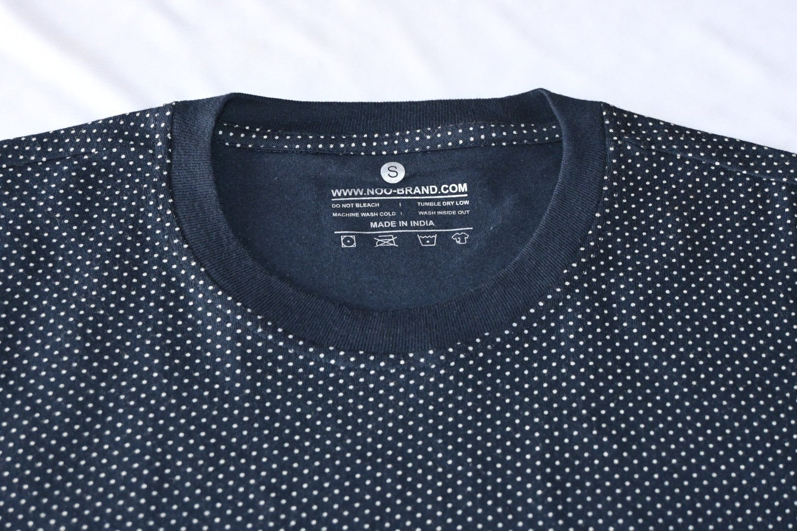 Polycotton Dotted Print T-Shirt for Men - Blue