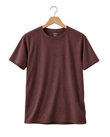 Close-up of Brown Suvin Gold cotton T-shirt showing its soft luxury cotton texture
