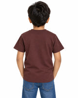 Brown Suvin Gold cotton T-shirt for kids in soft premium cotton fabric

