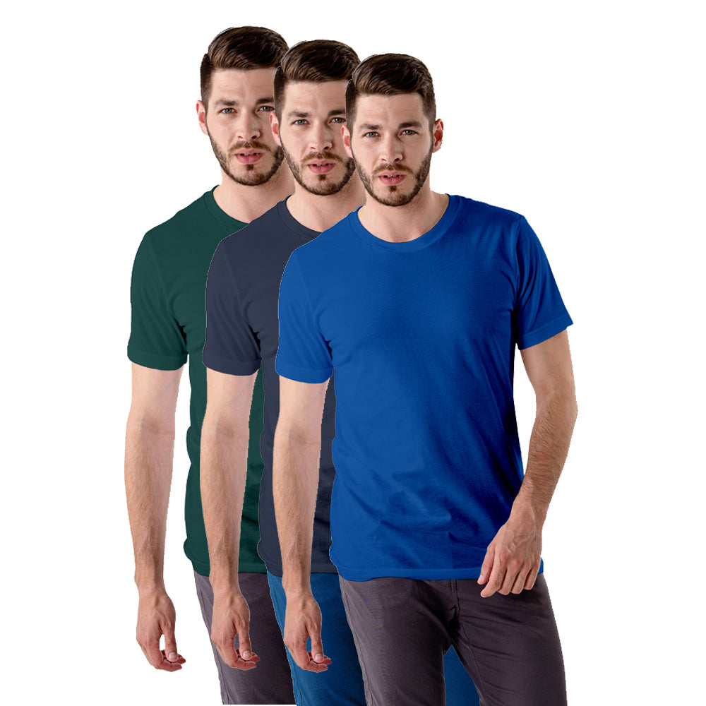 Premium Crew Neck Plain Tees 3 Piece Combo with model