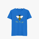 Honey Bee Printed - Organic Cotton Short Sleeve Round Neck T-Shirt For Women