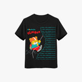 black kids cotton T-shirt with colorful mountain climber graphic tee for boys