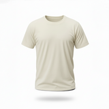 Suvin gold cotton off-white t-shirt for a men on a white background
