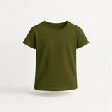 Olive Green t-shirt on a light gray background