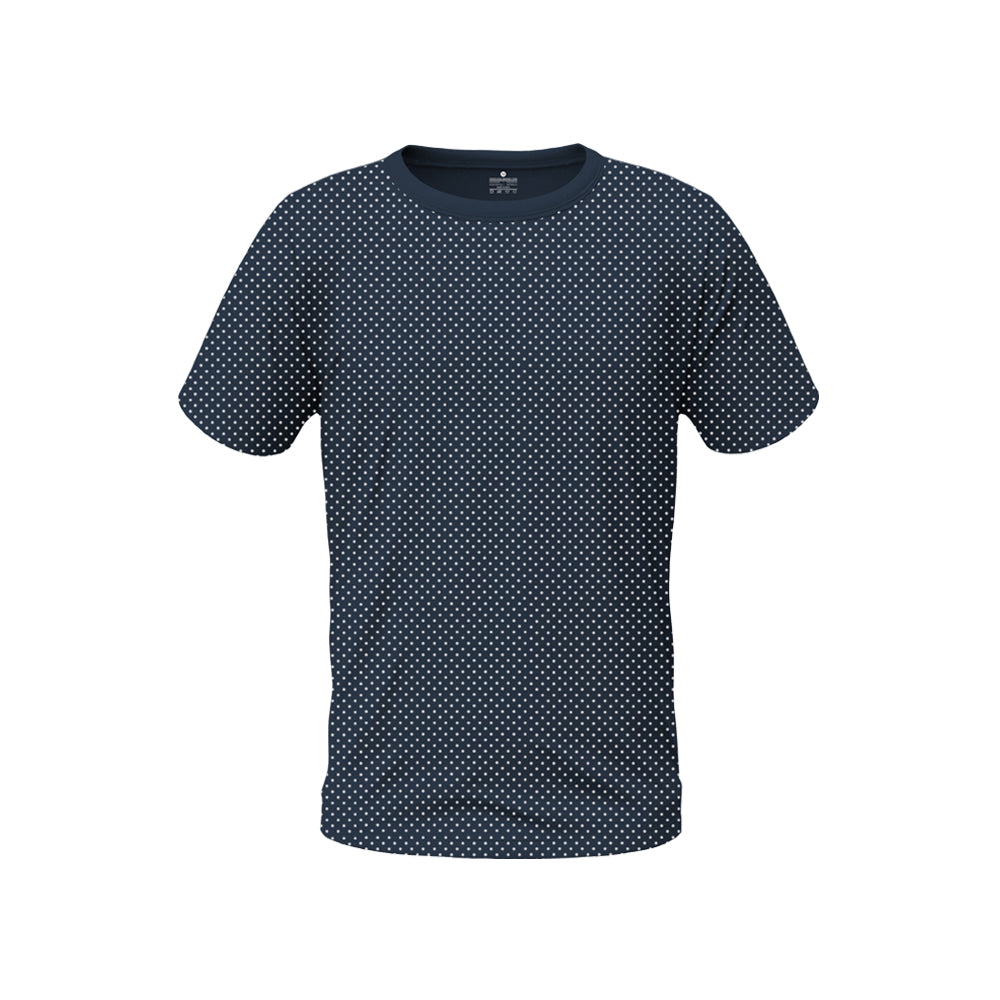 Supersoft Cotton Crew neck dotted navyblue T-shirt