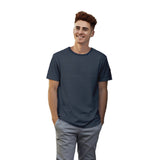 Supersoft Cotton Crew neck dotted navyblue T-shirt with model