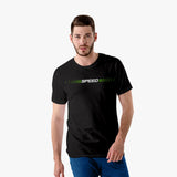 speed graphic t-shirt with model