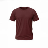 burgundy suvin gold cotton t-shirt for men on a white background