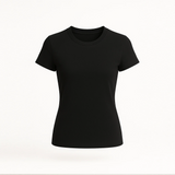 Suvin Gold Cotton Pure Black T-Shirt Womens
