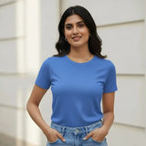 Women’s Supima cotton T-shirt in  blue with premium soft fabric